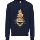 Pineapple Skull Gothic Biker Surfing Mens Sweatshirt Jumper Navy Blue