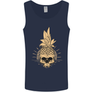 Pineapple Skull Gothic Biker Surfing Mens Vest Tank Top Navy Blue