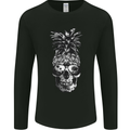 Pineapple Skull Surf Surfing Surfer Holiday Mens Long Sleeve T-Shirt Black