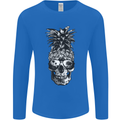 Pineapple Skull Surf Surfing Surfer Holiday Mens Long Sleeve T-Shirt Royal Blue