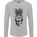 Pineapple Skull Surf Surfing Surfer Holiday Mens Long Sleeve T-Shirt Sports Grey