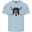 Pirate & Swords Skull Captain Jolly Roger Kids T-Shirt Childrens Light Blue