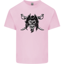 Pirate & Swords Skull Captain Jolly Roger Kids T-Shirt Childrens Light Pink
