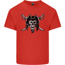 Pirate & Swords Skull Captain Jolly Roger Kids T-Shirt Childrens Red