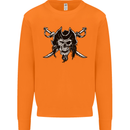 Pirate & Swords Skull Captain Jolly Roger Mens Sweatshirt Jumper Orange