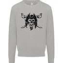 Pirate & Swords Skull Captain Jolly Roger Mens Sweatshirt Jumper Sports Grey