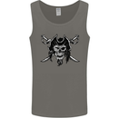Pirate & Swords Skull Captain Jolly Roger Mens Vest Tank Top Charcoal