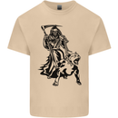Pitbull Grim Reaper Dog Skull Satan Demon Mens Cotton T-Shirt Tee Top Sand