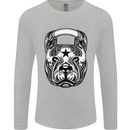Pitbull Kettlebell Gym Training Top Workout Mens Long Sleeve T-Shirt Sports Grey