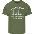 Play Guitar Say Voices in My Head Guitarist Mens Cotton T-Shirt Tee Top Military Green