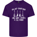 Play Guitar Say Voices in My Head Guitarist Mens Cotton T-Shirt Tee Top Purple