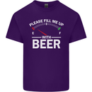 Please Fill Me Up With Beer Funny Alcohol Mens Cotton T-Shirt Tee Top Purple