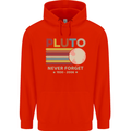 Pluto Never Forget Space Astronomy Planet Childrens Kids Hoodie Bright Red