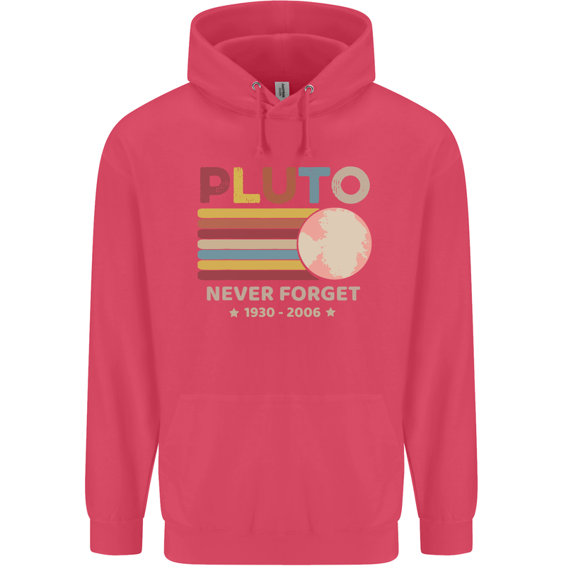 Pluto Never Forget Space Astronomy Planet Childrens Kids Hoodie Heliconia