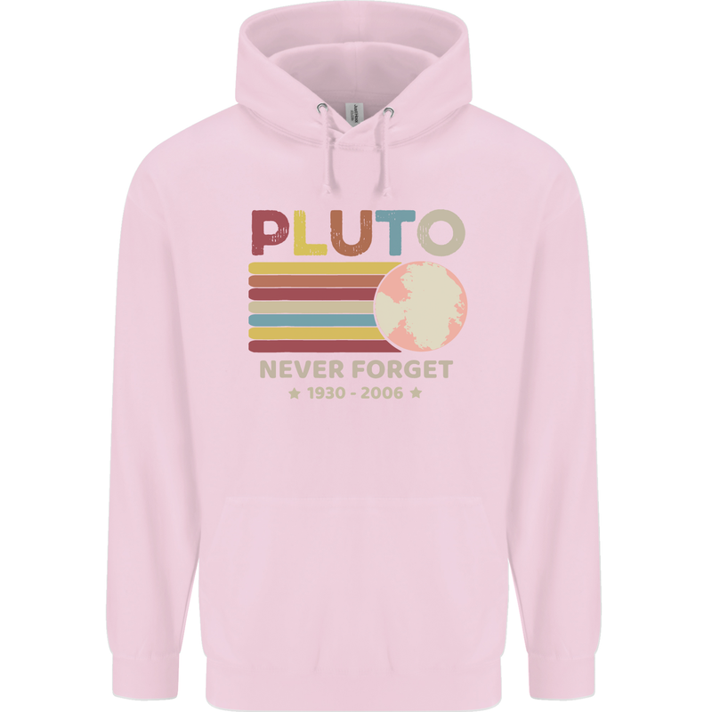 Pluto Never Forget Space Astronomy Planet Childrens Kids Hoodie Light Pink