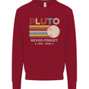 Pluto Never Forget Space Astronomy Planet Kids Sweatshirt Jumper Red