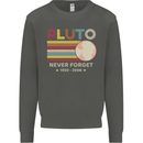Pluto Never Forget Space Astronomy Planet Kids Sweatshirt Jumper Storm Grey