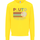 Pluto Never Forget Space Astronomy Planet Kids Sweatshirt Jumper Yellow