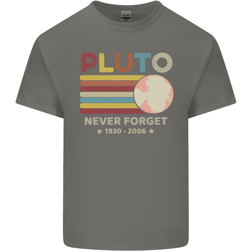 Pluto Never Forget Space Astronomy Planet Kids T-Shirt Childrens Charcoal