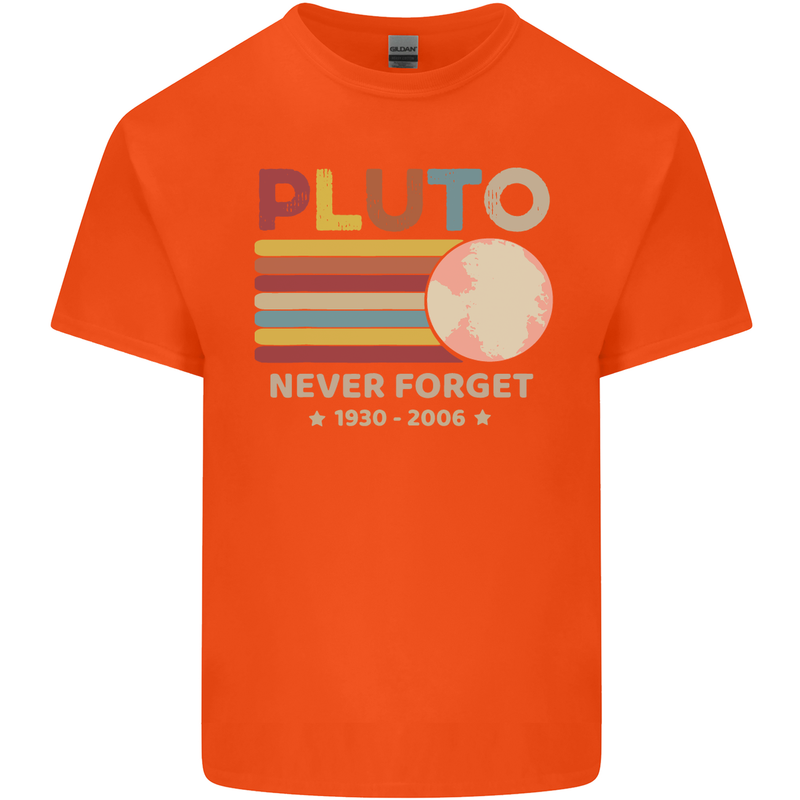 Pluto Never Forget Space Astronomy Planet Kids T-Shirt Childrens Orange