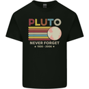 Pluto Never Forget Space Astronomy Planet Mens Cotton T-Shirt Tee Top Black