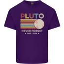 Pluto Never Forget Space Astronomy Planet Mens Cotton T-Shirt Tee Top Purple