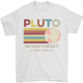 Pluto Never Forget Space Astronomy Planet Mens T-Shirt Cotton Gildan White