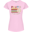 Pluto Never Forget Space Astronomy Planet Womens Petite Cut T-Shirt Light Pink