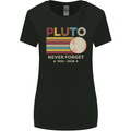 Pluto Never Forget Space Astronomy Planet Womens Wider Cut T-Shirt Black
