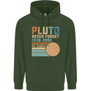 Pluto Never Forget Space Planet Astronomy Childrens Kids Hoodie Forest Green