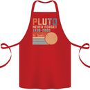 Pluto Never Forget Space Planet Astronomy Cotton Apron 100% Organic Red