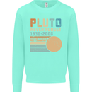 Pluto Never Forget Space Planet Astronomy Kids Sweatshirt Jumper Peppermint