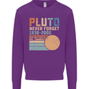 Pluto Never Forget Space Planet Astronomy Kids Sweatshirt Jumper Purple