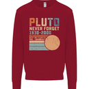 Pluto Never Forget Space Planet Astronomy Kids Sweatshirt Jumper Red