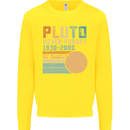 Pluto Never Forget Space Planet Astronomy Kids Sweatshirt Jumper Yellow