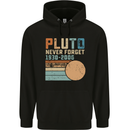 Pluto Never Forget Space Planet Astronomy Mens 80% Cotton Hoodie Black