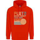 Pluto Never Forget Space Planet Astronomy Mens 80% Cotton Hoodie Bright Red