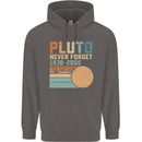 Pluto Never Forget Space Planet Astronomy Mens 80% Cotton Hoodie Charcoal