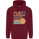 Pluto Never Forget Space Planet Astronomy Mens 80% Cotton Hoodie Maroon