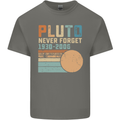 Pluto Never Forget Space Planet Astronomy Mens Cotton T-Shirt Tee Top Charcoal