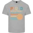 Pluto Never Forget Space Planet Astronomy Mens Cotton T-Shirt Tee Top Sports Grey