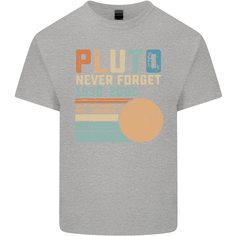 Pluto Never Forget Space Planet Astronomy Mens Cotton T-Shirt Tee Top Sports Grey