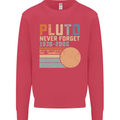 Pluto Never Forget Space Planet Astronomy Mens Sweatshirt Jumper Heliconia