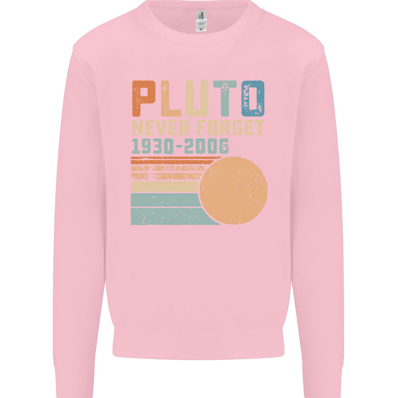 Pluto Never Forget Space Planet Astronomy Mens Sweatshirt Jumper Light Pink