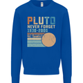 Pluto Never Forget Space Planet Astronomy Mens Sweatshirt Jumper Royal Blue