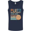 Pluto Never Forget Space Planet Astronomy Mens Vest Tank Top Navy Blue