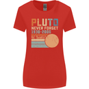 Pluto Never Forget Space Planet Astronomy Womens Wider Cut T-Shirt Red