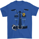 Police Fancy Dress Costume Outfit Stag Do Mens T-Shirt Cotton Gildan Royal Blue