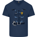 Police Fancy Dress Costume Outfit Stag Do Mens V-Neck Cotton T-Shirt Navy Blue