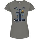 Police Fancy Dress Costume Outfit Stag Do Womens Petite Cut T-Shirt Charcoal